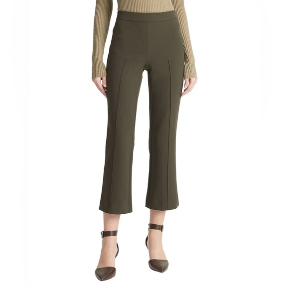 Vince Pants - Vince Mid Rise Pintuck Crop Flare‎ Leg Olive Green Women's Pants Size 6